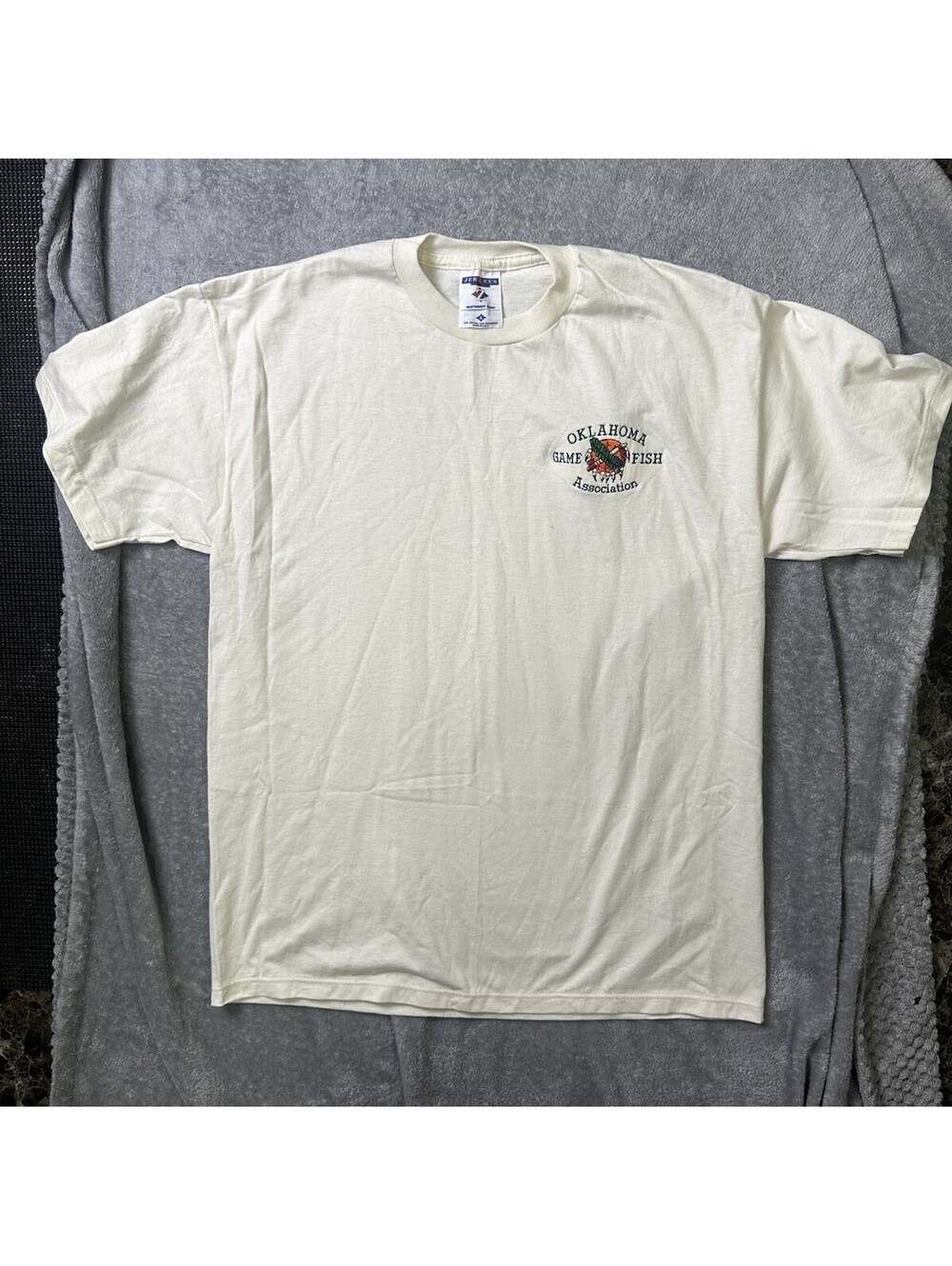 Vintage 90s Oklahoma Game Fish Association T Shirt Large Jerzees USA Hunting